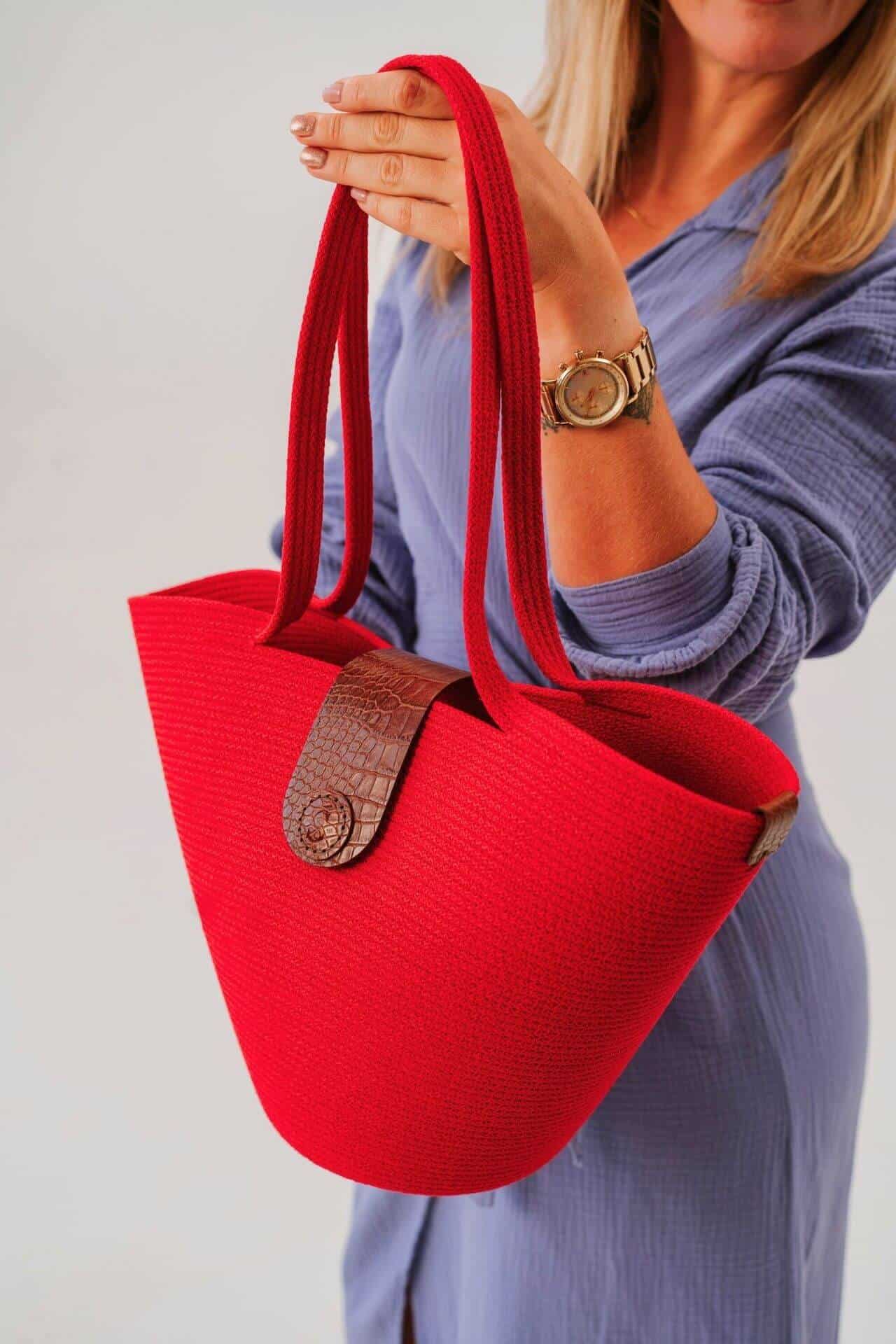 SKÓRZANE DODATKI DO KOSZY - KLAPKA TŁOCZONA SKÓRA Z MAGNESEM