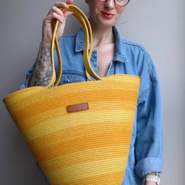 Ombre ze skórzaną metką - piaskowy