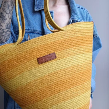 Ombre ze skórzaną metką - piaskowy