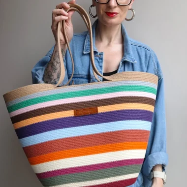 Kosz Zero Waste ze skórzaną metką